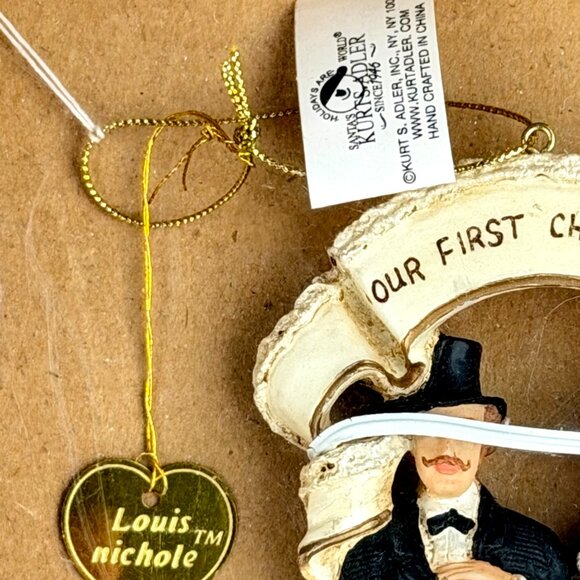 NIB 1999 Louis Nichole Our First Christmas Bride & Groom Ornament, Kurt Adler - Picture 2 of 9